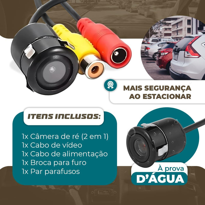 Câmera de Ré Veicular Visão Noturna 180°