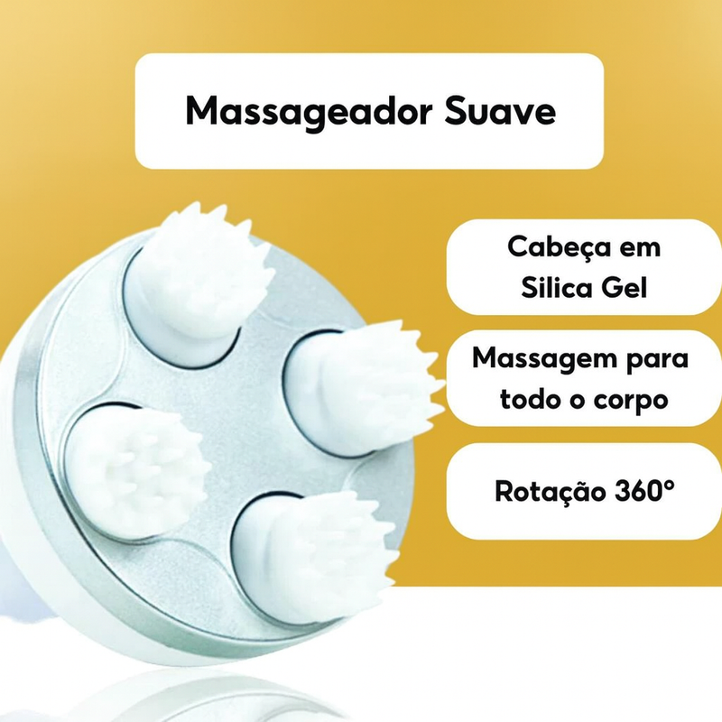 Massageador Elétrico Garra Recarregável Relaxante - para Couro Cabeludo