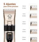 KIT Com Maquina Tosar Pelos Recarregável para Cachorros e Gatos