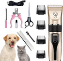 KIT Com Maquina Tosar Pelos Recarregável para Cachorros e Gatos