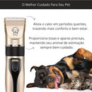 KIT Com Maquina Tosar Pelos Recarregável para Cachorros e Gatos