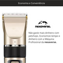 KIT Com Maquina Tosar Pelos Recarregável para Cachorros e Gatos