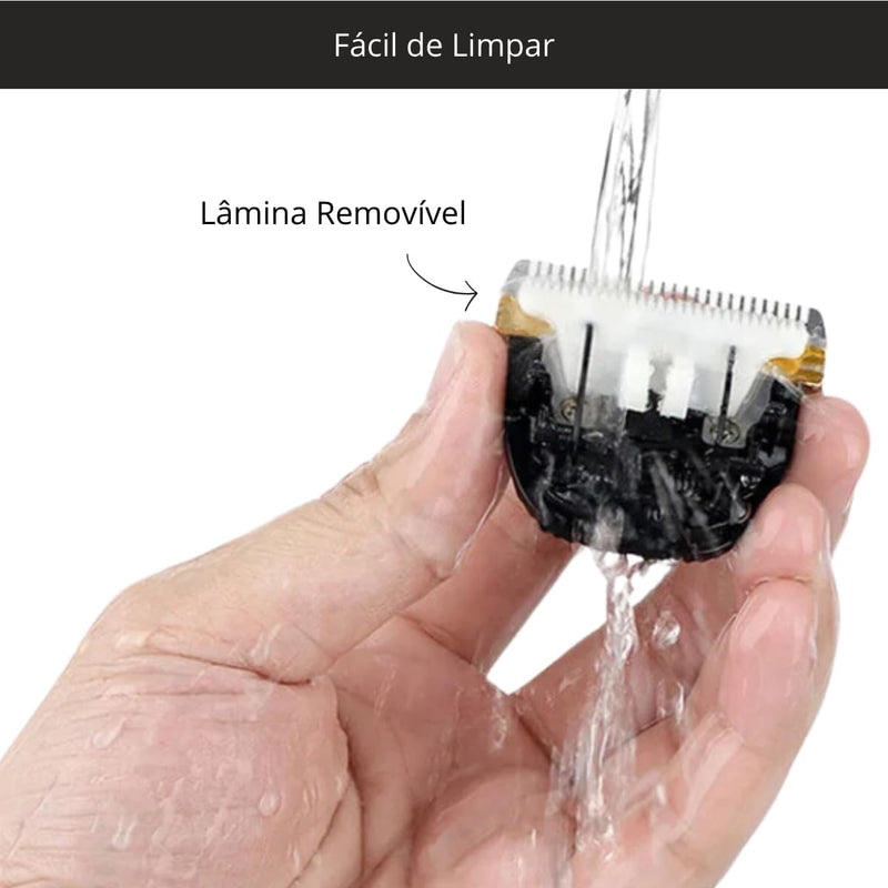 KIT Com Maquina Tosar Pelos Recarregável para Cachorros e Gatos