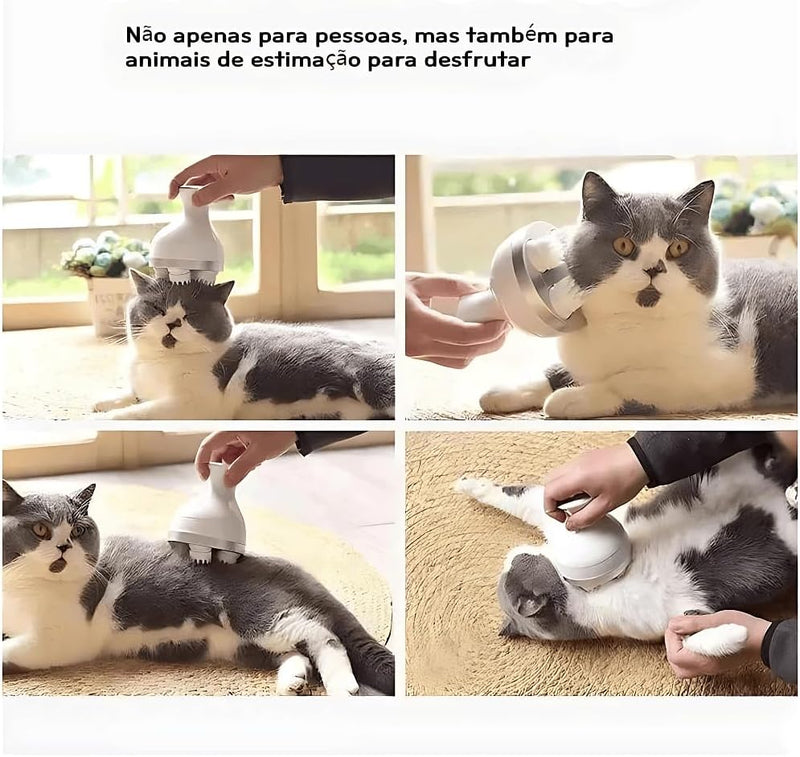 Massageador Elétrico Garra Recarregável Relaxante - para Couro Cabeludo