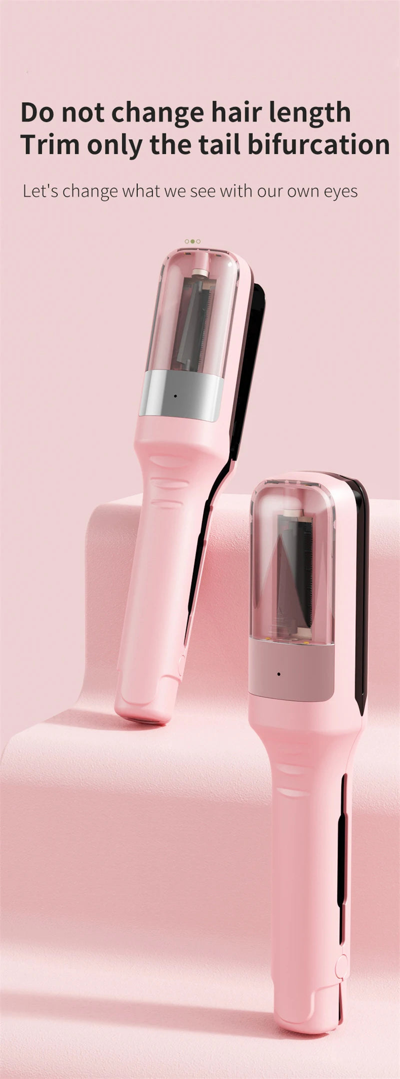 Removedor de Pontas Duplas Profissional Feminino – Aparador de Cabelos Multifuncional Recarregável WITZIO