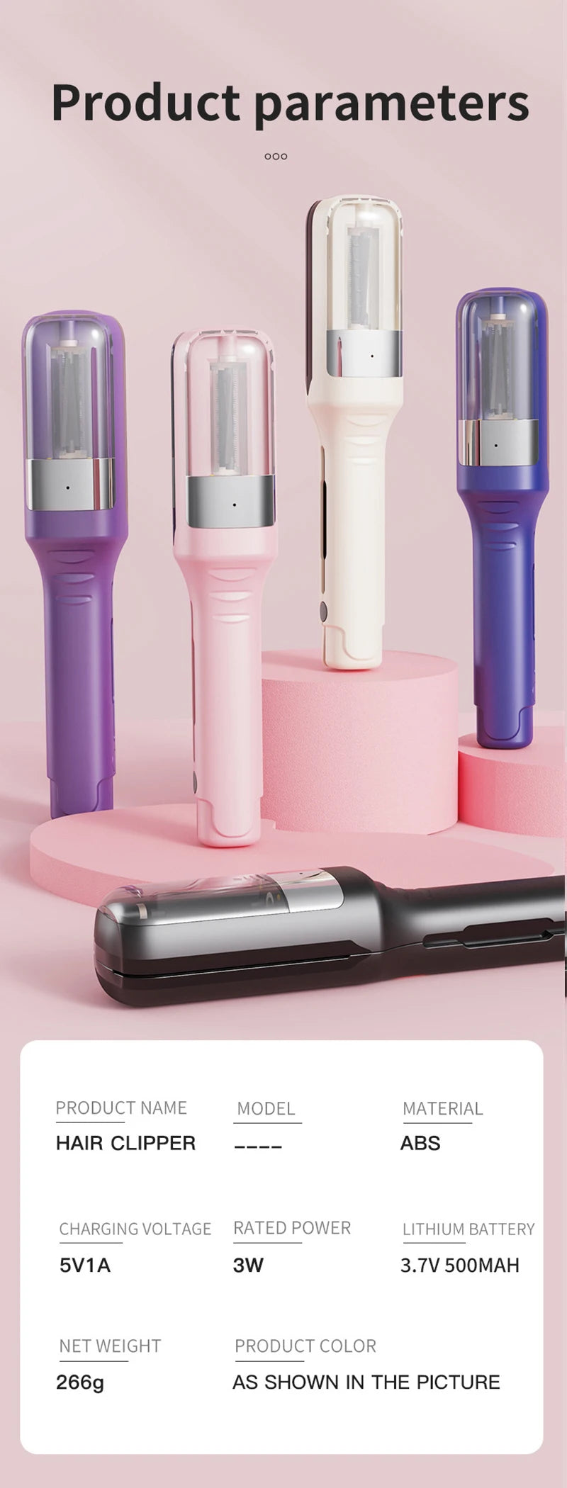 Removedor de Pontas Duplas Profissional Feminino – Aparador de Cabelos Multifuncional Recarregável WITZIO